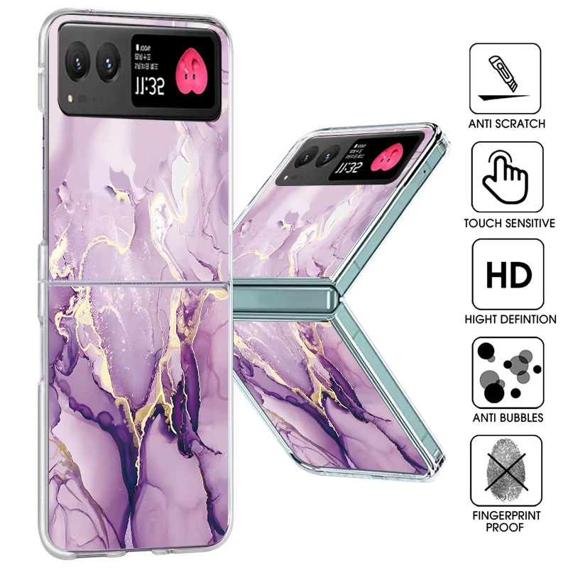 Marble Pattern Clear Shockproof Bumper Transparent Hard PC Phone Case