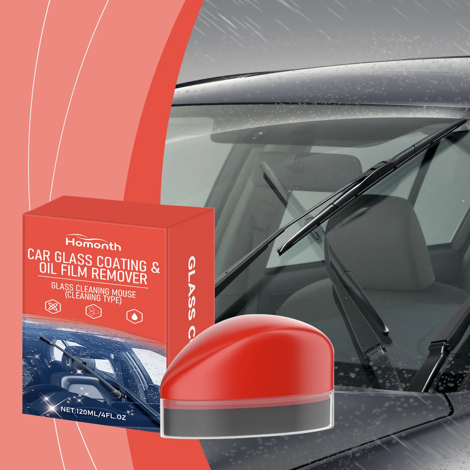 Glass Coating for Windshield, Potent Car Glass Oil Film Cleaner, Enhancing The Visual Effects of Automotive Windshields
