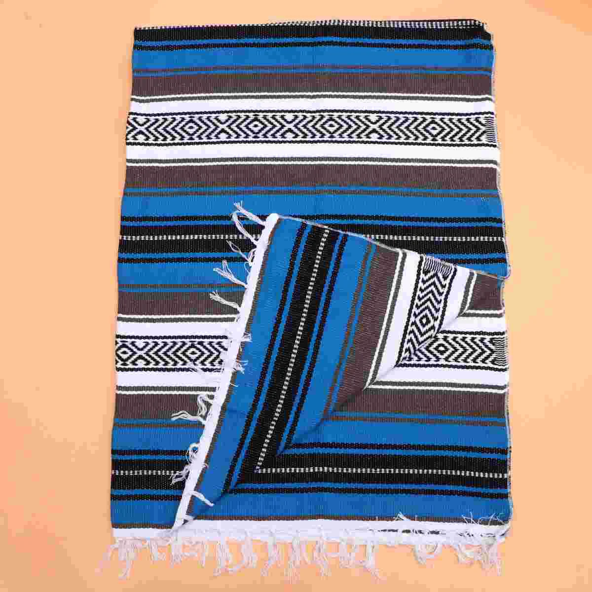 

Manual Bohemian Mexican Serape Blanket Beachy Throw Blankets Tablecloth Runner Sofa