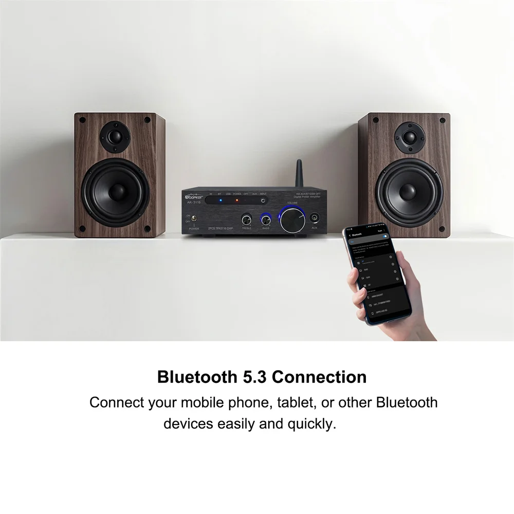 TPA3116D2*2 Subwoofer Bluetooth Amplifier AK3116 100W*2 HiFi 2.0 Digital Audio P