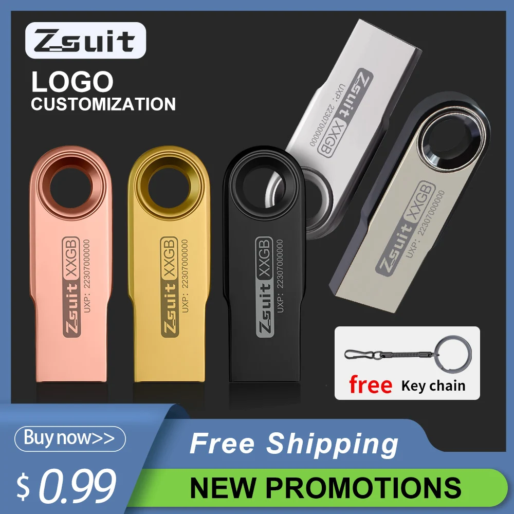 thumbnail image 1 of Memoria USB 1/10 unidades, memoria USB de alta velocidad con logotipo gratuito, memoria USB 3.0/2.0 de 64 g, memoria USB de metal de 128 gbb, memoria flash U, llave de regalo, 1 of 5