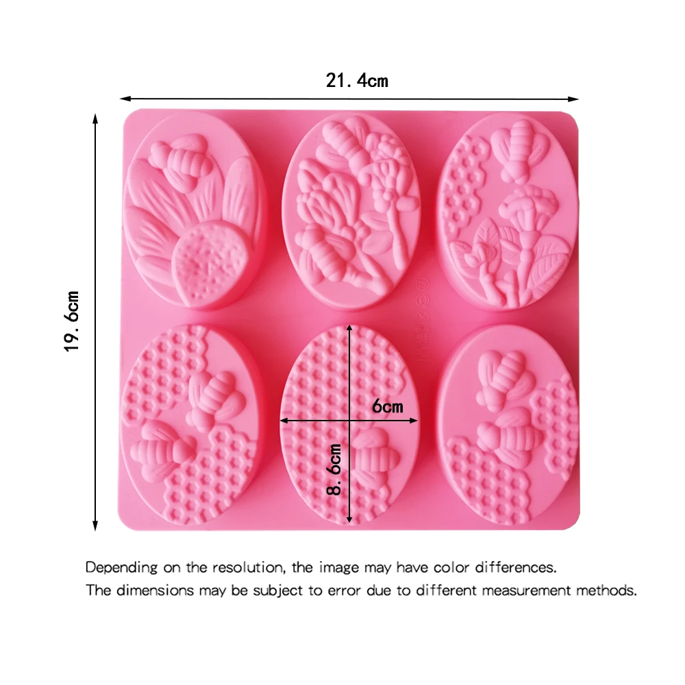 6 Cavity Honey Bee Silicone Soap Mold, Soap Making, Honey Comb