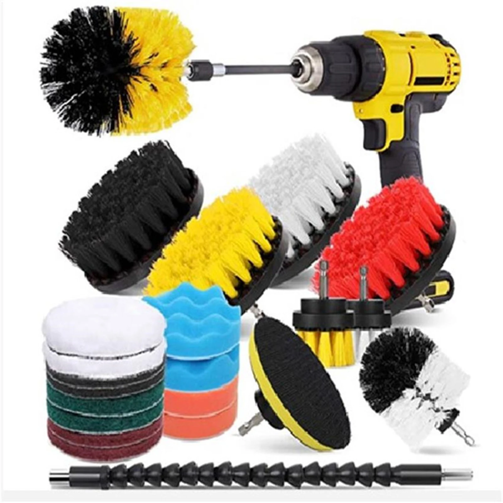 New Electric Drill Brush Kit All Purpose Cleaner Auto Tires Cleaning