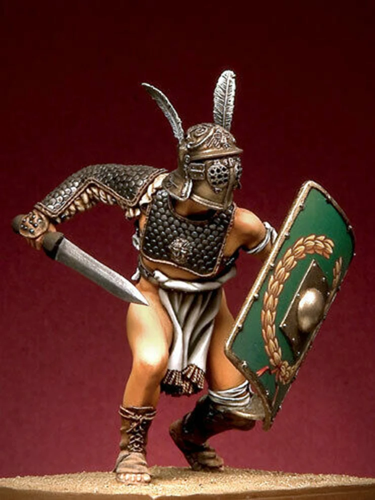 

New Unassembled 1/18 90mm ancient Gladiator stand with shield (WITH BASE ) Resin Figure Unpainted Model Kit