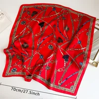 Fashion Leopard Print Silk Hairbands Scarf Women 2024 New Elagant Bandana Neck Kerchief Head Bands Foulard Female Scarfs - Image 5