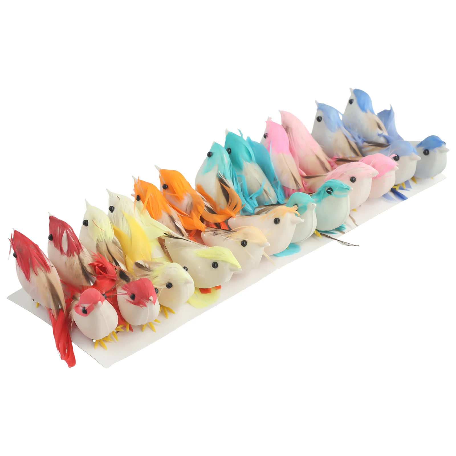 24pcs Colorful Mini Artificial Foam Real Feathers Birds Simulation Birds DIY Crafts Ornament Home Garden Decor Ornaments 24pcs mini simulation birds artificial foam feather birds diy craft ornament home garden wedding floral embellish decor ornament