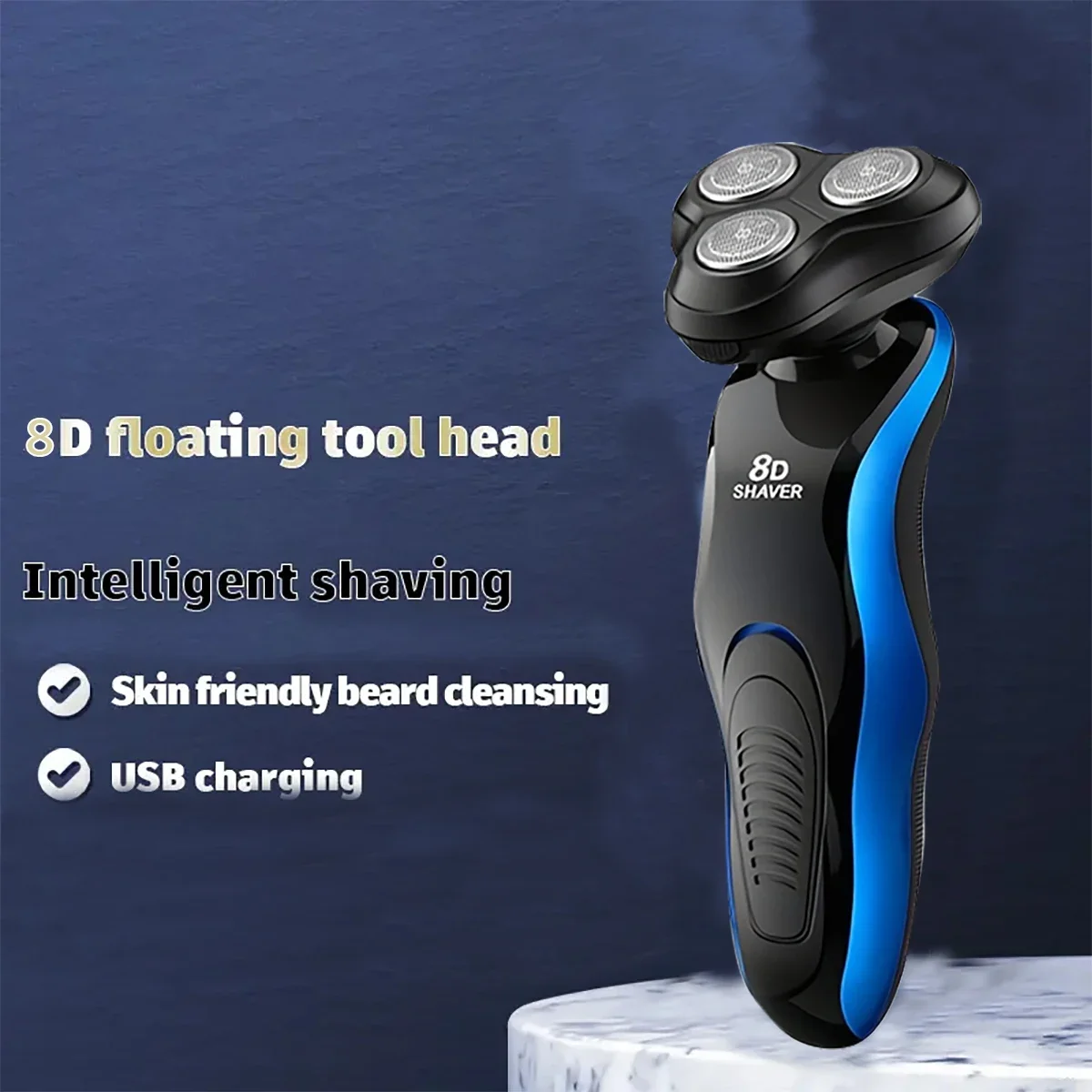 1 Shaver Male 8D Three-in-one Electric Razor Men Face Shaver Beard USB Full-body Wash Beard Knife Rechargeable Razor Trimmer