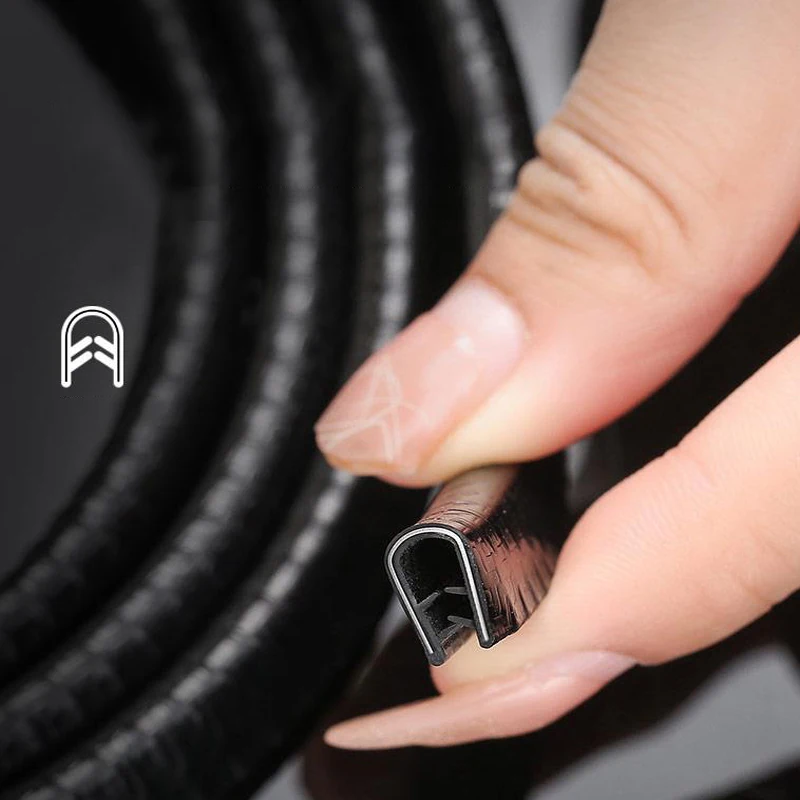 Automobile Steel-Trimmed Noise-Reducing Door Protection Strip