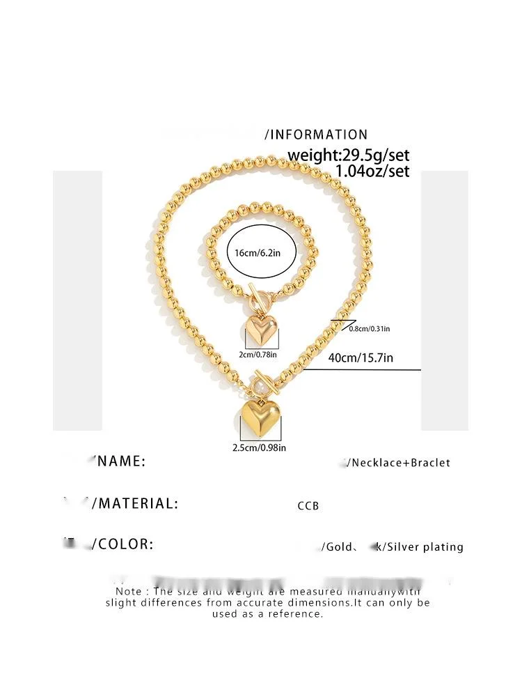 Palla geometrica esagerata per le donne, collana di perle artificiali versatili, collana di perline d'amore più venduta_voghion.com