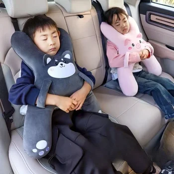 Cuscino per il Collo da Auto con Cintura di Sicurezza, Ausilio per il Sonno dei Bambini, Previene il Piegarsi sulla Schiena, Comfort nel Dormire sul Sedile Posteriore Durante Lunghi Viaggi