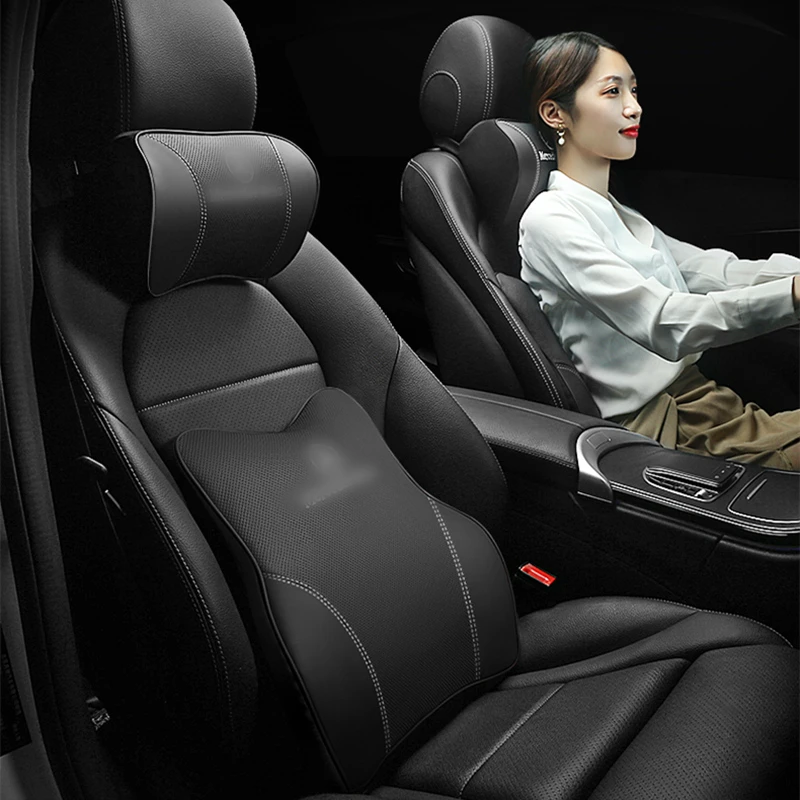 CarHeadrestEmbroiderylogoCarNeckPillowSeatLumbarSupport