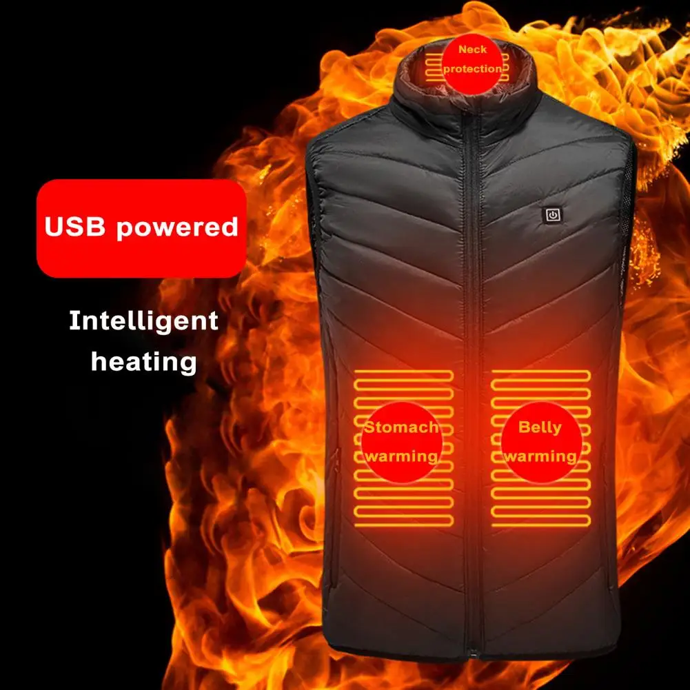 

Thermal Vest Waistcoat Usb Vest for Men Women Stay Warm Winter with 2 Areas Stand Collar Design for Hiking Outdoor Activities