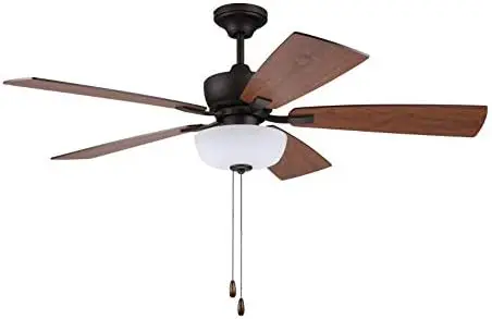 Sigrid Modern 52\u201DCeiling Fan Bronze Finish with 5 Sienna/Driftwood Reversible Blades, UL Rated, 70 inch x 72 inch Stroller