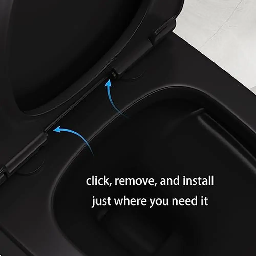 Modern Black Dual Flush Elongated Ceramic Toilet with Comfortable Seat Height 12'' Powerful & Quiet Self-Cleaning Design 6