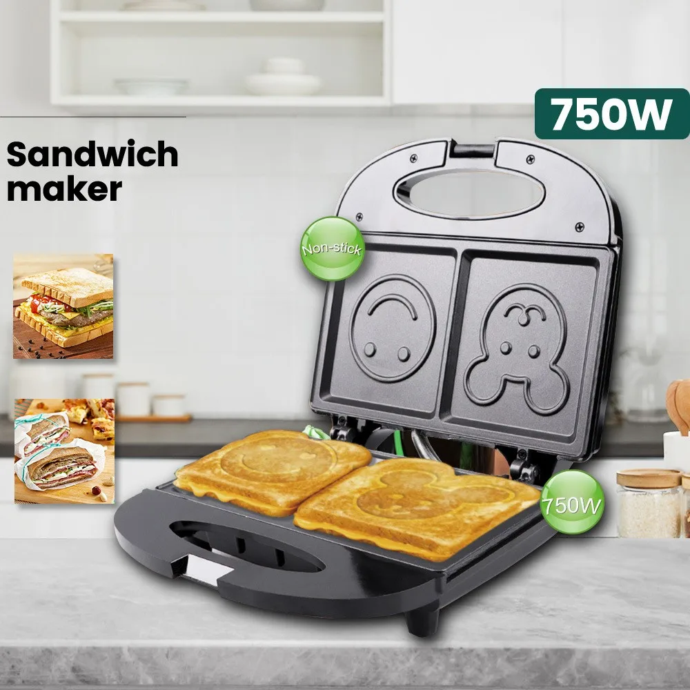 220/110V Household Appliances Smile Sandwich Maker Mini Home Breakfast Maker Multi-function Bread Sandwich Maker