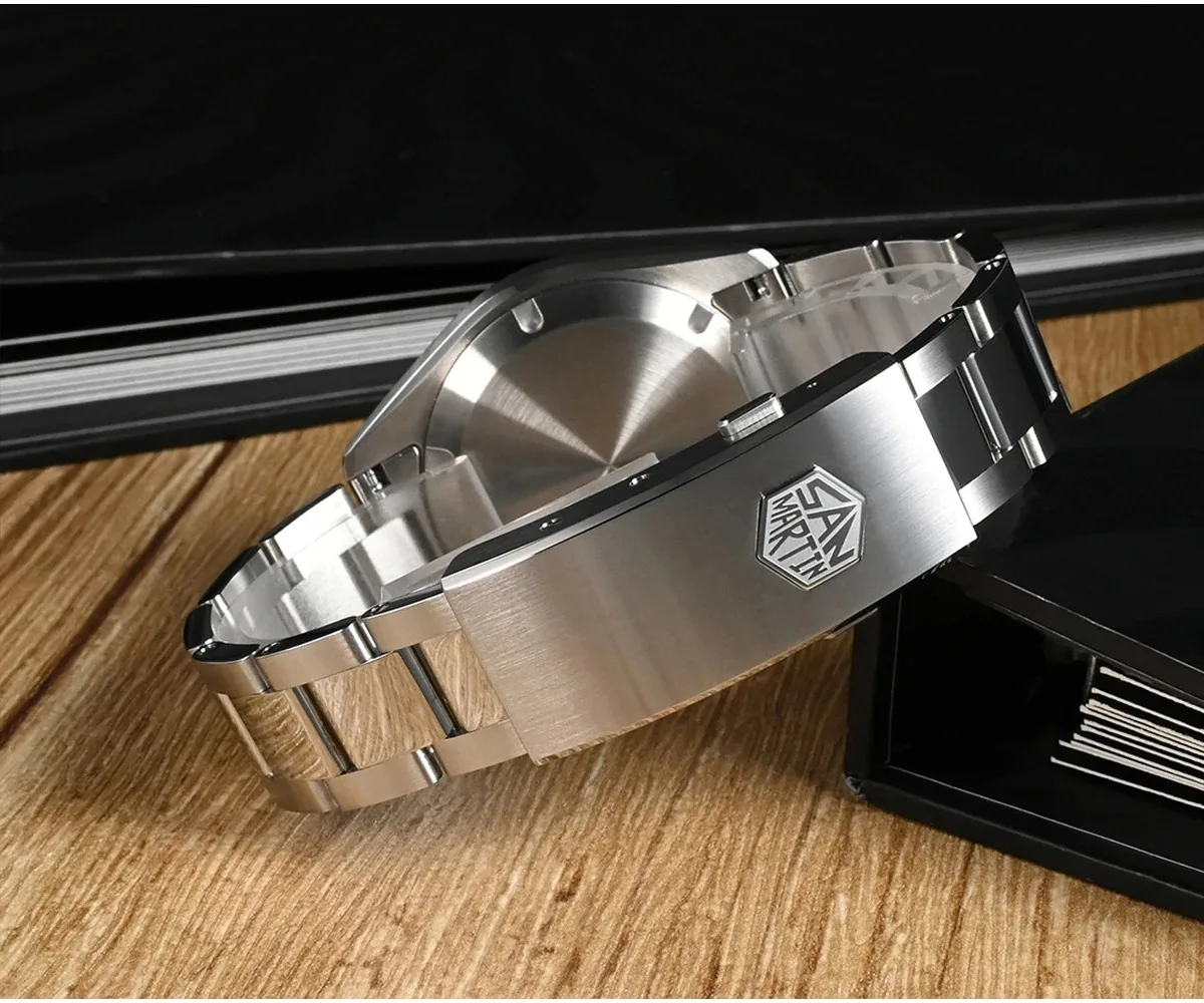 San Martin Men GMT Watch 39mm Automatic Mechanical Wristwatch 10ATM Waterproof Luminous Sapphire NH34 Desert Texture Dial - Image 6