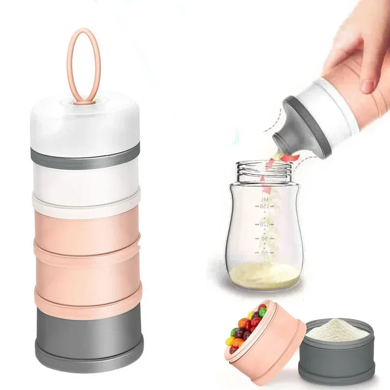Milk Powder Storage Box 4Layer Baby Food Storage Containers Infant Stackable Formula Dispenser Portable Toddler Kids Snacks Container