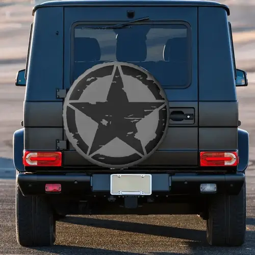 Military Tactical Army Star Spare Tire Cover for Jeep Hummer Pentagram SUV RV 4x4 Car Wheel Protectors 14" 15" 16" 17" Inch - Image 4