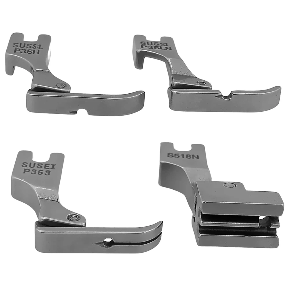 Pied-de-biche à fermeture éclair pour Singer Brother Juki, accessoires de Machine à coudre industrielle à point noué, 4 pièces/ensemble # P363+S518N+P36N+P36LN 2