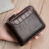 Leather Men’s Wallet Luxury Mens Purse Male Zipper Card Holders with Coin Pocket Rfid Wallets Gifts for Men Money Bag 1