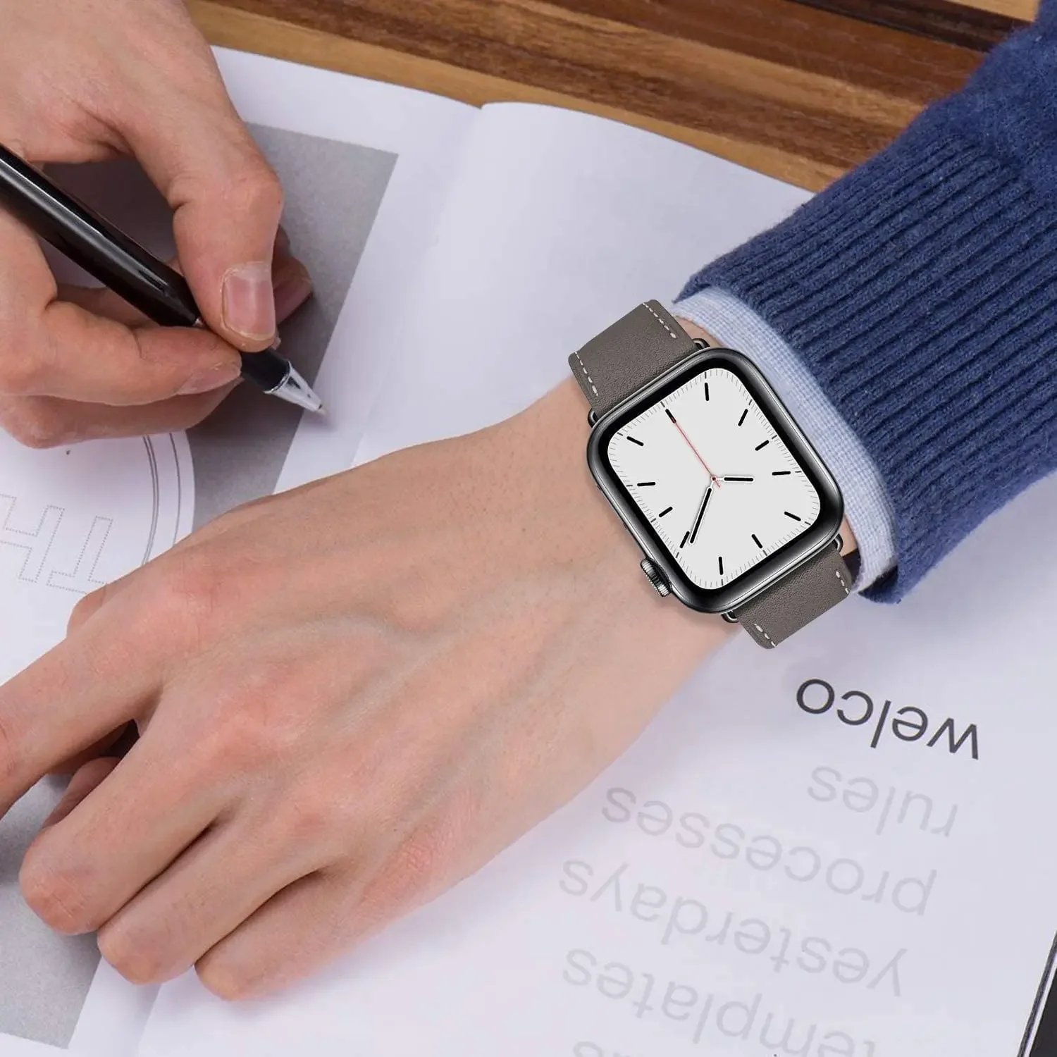 Premium Genuine Leather Watch Strap - Elegant and Versatile Wristband Bracelet