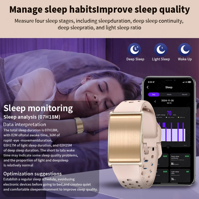 LIGE GPS Tracker AI Health Smart Bracelet HRV Heart Rate Blood Pressure Monitor Call Reminder Smartwatch Sport Fitness Band New