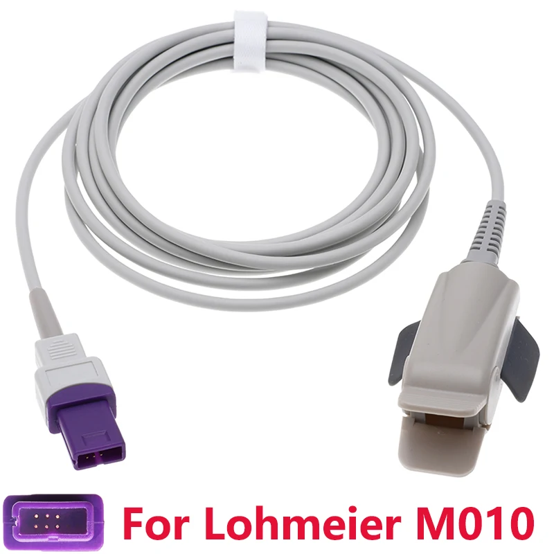 

Reusable Spo2 Sensor Compatible Lohmeier M010 Monitor,Adult/Child/Neonate/Finger/Ear/Forehead/Animal 6pin 3m Oximetry Cable