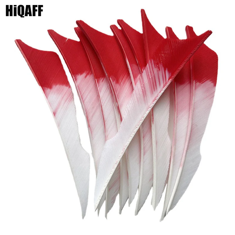 

36Pcs Right/Left Wing New Gradient Color Red Sting 4inch Arrow Fletching Turkey Feather Archery DIY Accessories Real Plume