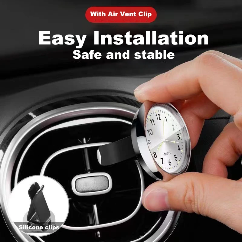 Luminous Auto Gauge Clock Mini Car Dashboard Waterproof Quartz Clock with Clip Air Outlet Watch Styling Car Accessories car clock air outlet dashboard clock car clock thermometer