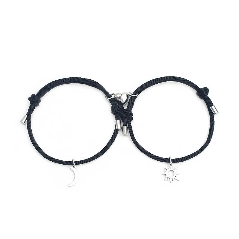 Magnetic Couple Heart Bracelet Set for Valentine Day Gift