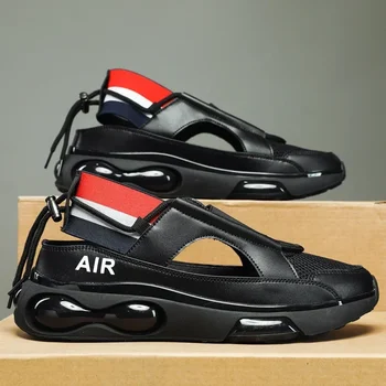 2024 nuovi sandali estivi scarpe traspiranti sport antiscivolo da uomo in rete da guida sandali da spiaggia moda uomo sandali Zapatillas Hombre 1