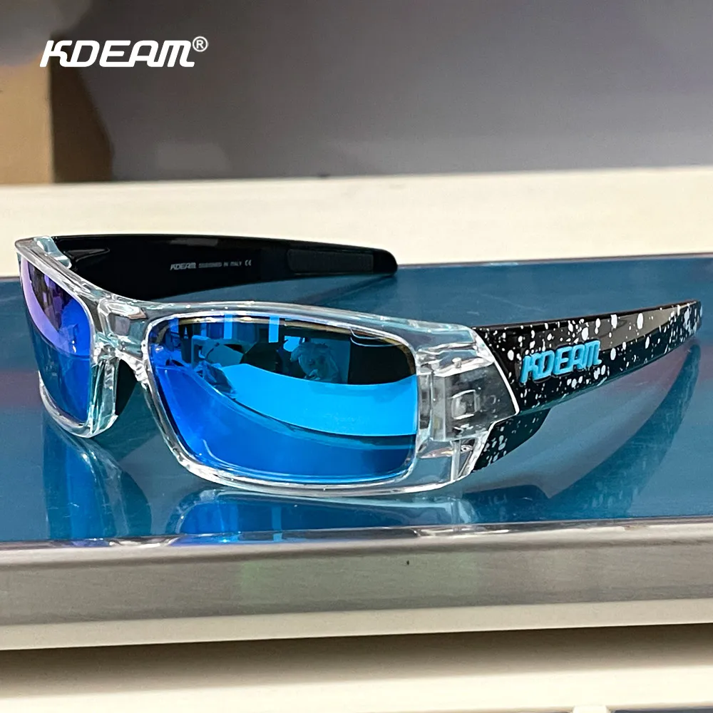 KDEAM Men's All-Black Photochromic Fishing Sunglasses with Durable Material and Skull Case