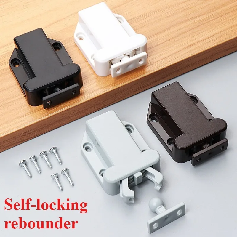 2/4/8 Sets Non-Magnetic Touch Latch Cabinet Door Catch Push to Latch and Cupboard Wardrobe Accessory with screws