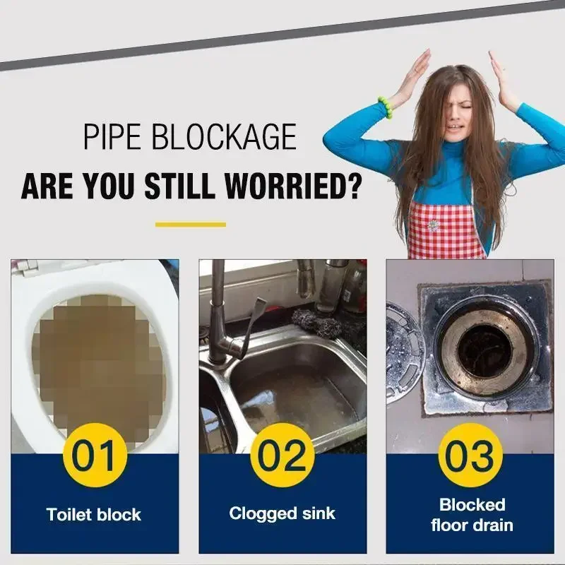 Pipe dredging agent sink bathroom cleaning deodorizing toilet wash basin sewer hair floor drain cleaner