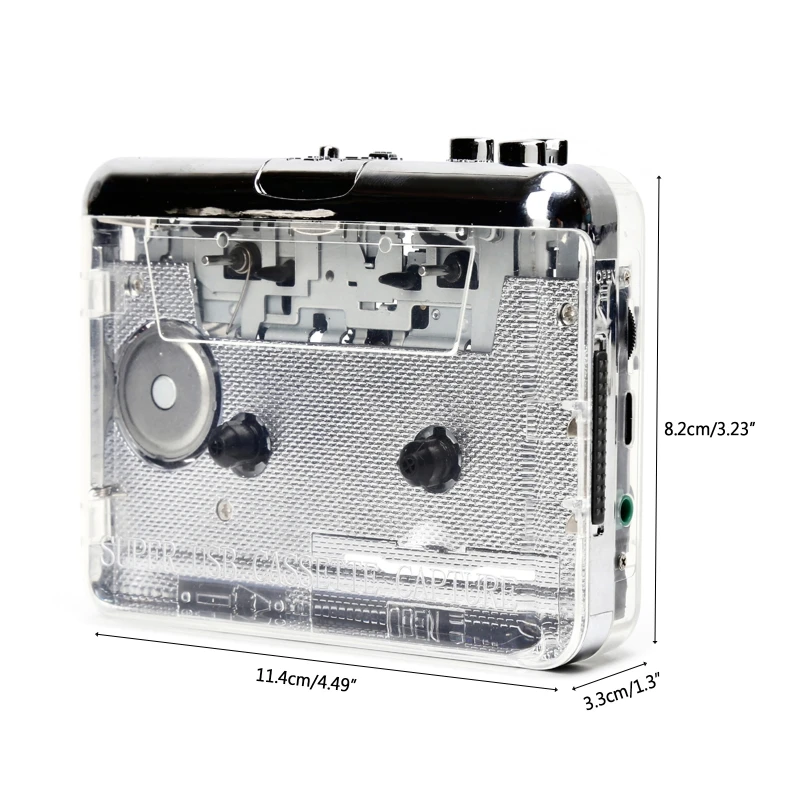 Portable Cassette Players Walkman Tape Player MP3 cassette to MP3 type-c Player 2 AA Batteries or USB Powered Players T3EB Cassette Player