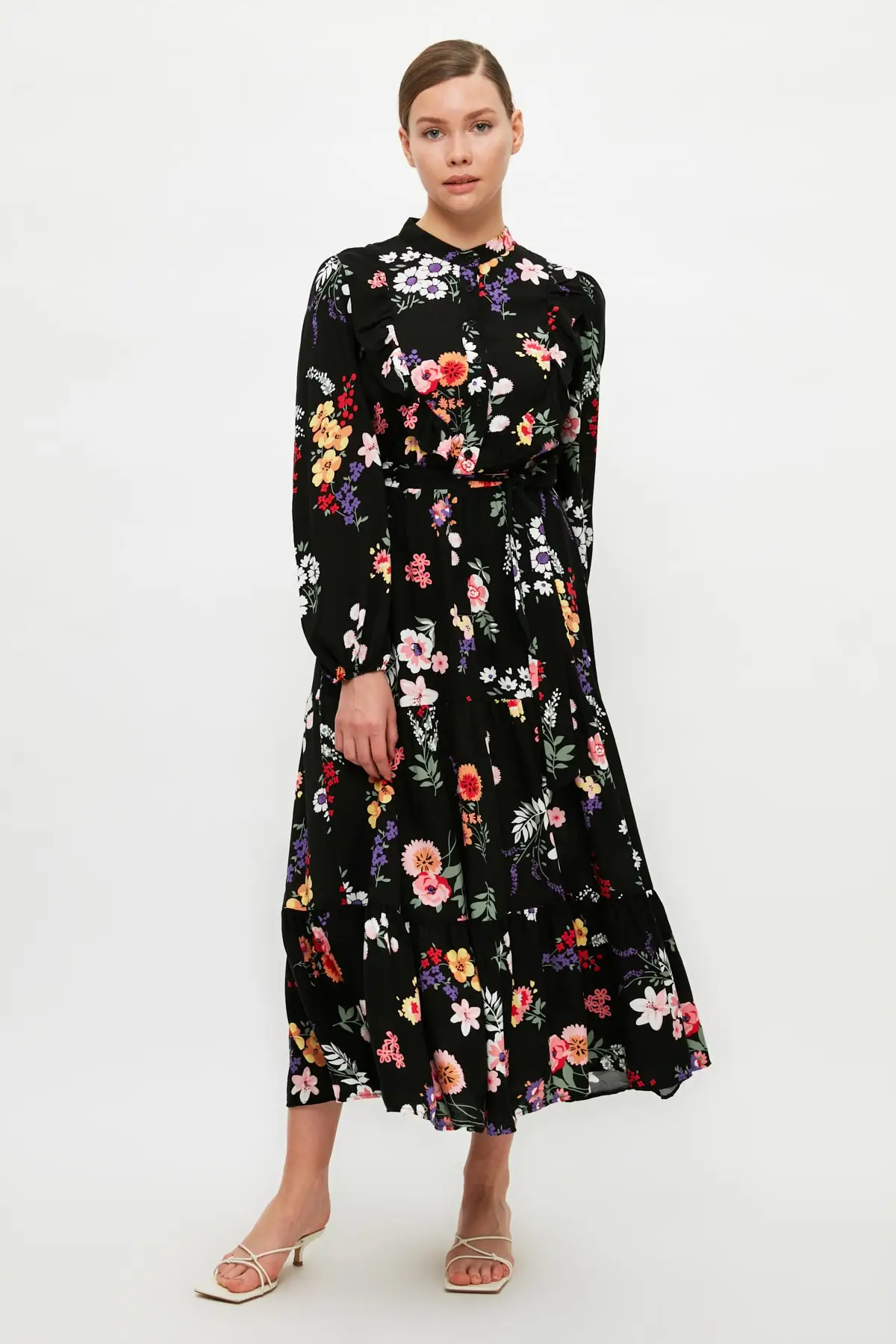 Платье из вискозы с круглым вырезом | Женская одежда