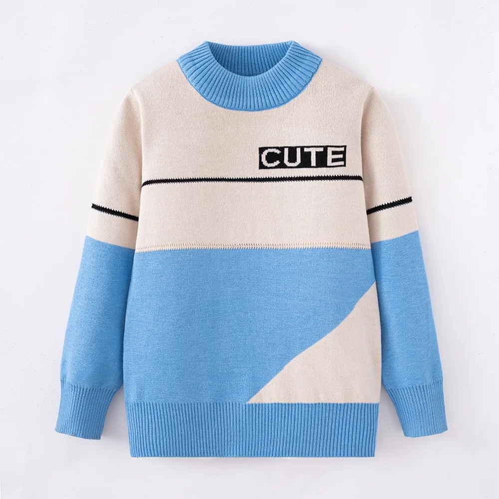 

Knitted Sweater for Children Boys Sweater Letter Color Matching Children's Knit Sweaters Child Boy Girls Knit Sweater Pullover