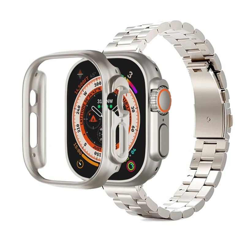 

Ремешок для Apple Watch 7 8 Band Ultra 49 мм 45 мм 41 мм, тонкий браслет из нержавеющей стали для iWatch SE 6 5 4 2 44 мм 40 мм 42 мм 38 мм