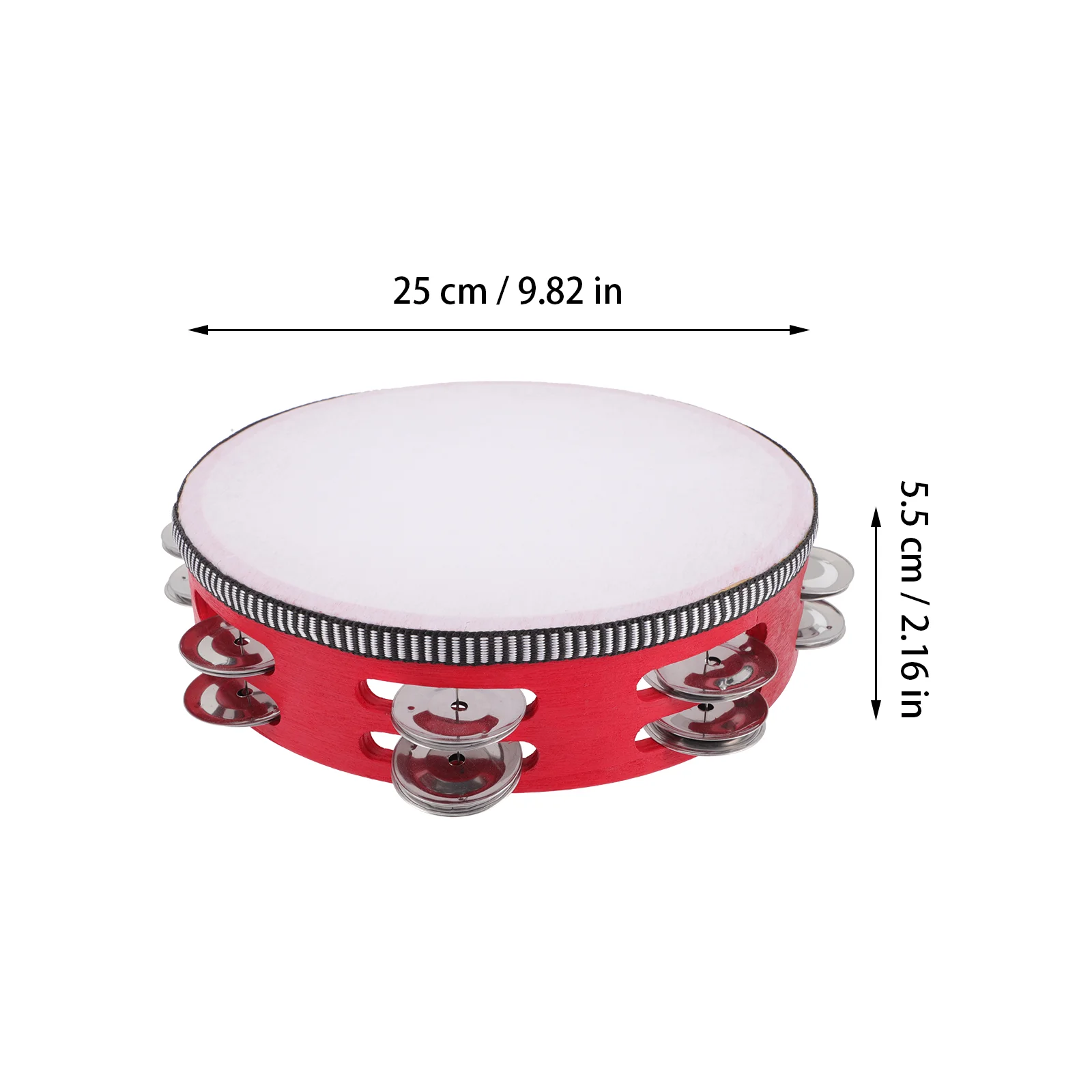 Double Row Tambourine Kids Shaker 8 Inch Toys Handheld Educational Plaything Wooden Percussion Drum Baby Music