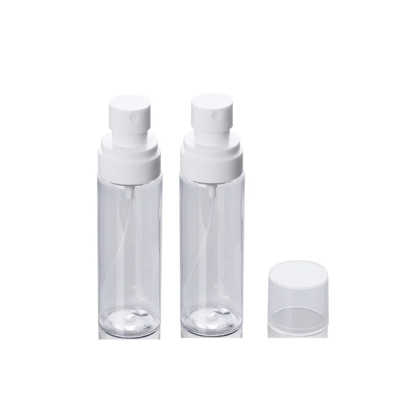 

25pcs Refillable Bottles Plastic Round Empty 60ml 80ml 100ml Cosmetic Spray Lotion Portable Clear Essence Perfume Sample Bottles