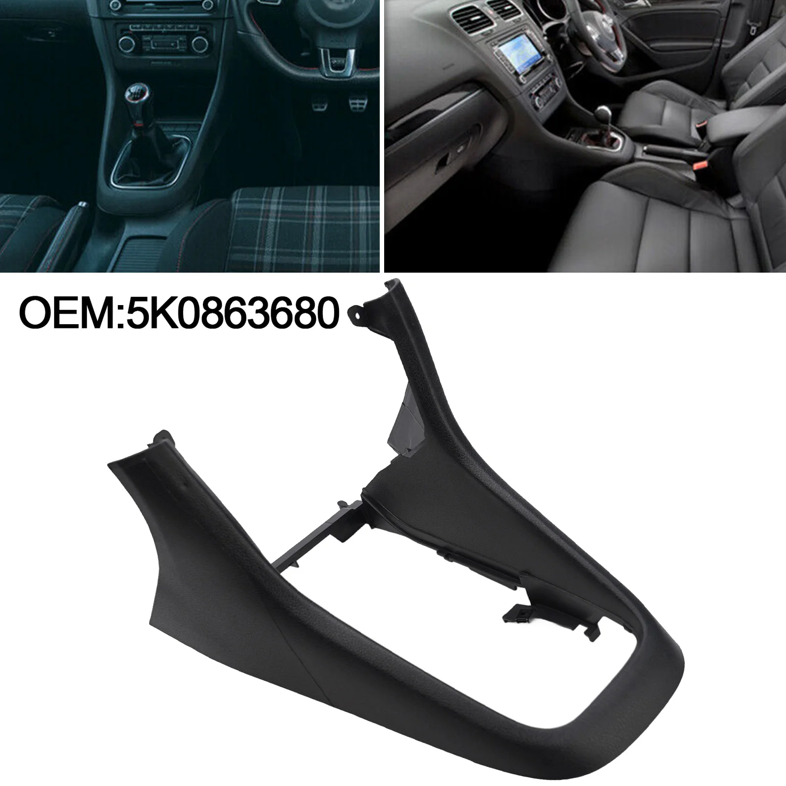 

5K0863680 рамка отделки переключения 2008-2013 ABS Пластиковый черный центр для Golf 6 MK6 Полезная панель переключения для Golf 6 MK6