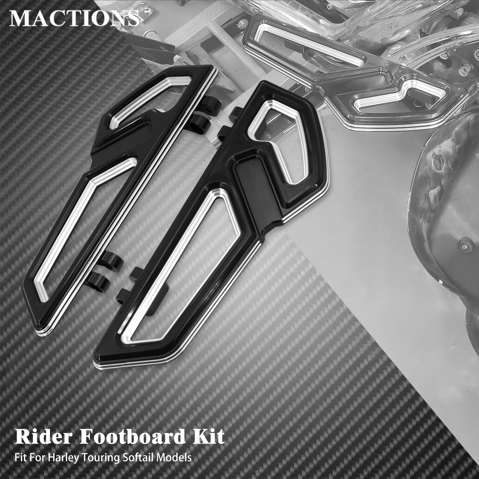 

Motorcycle Front Footboard Floorboard Driver Footpegs Pedal For Harley Touring Road King FLHR Electra Street Glide 00-23 Softail