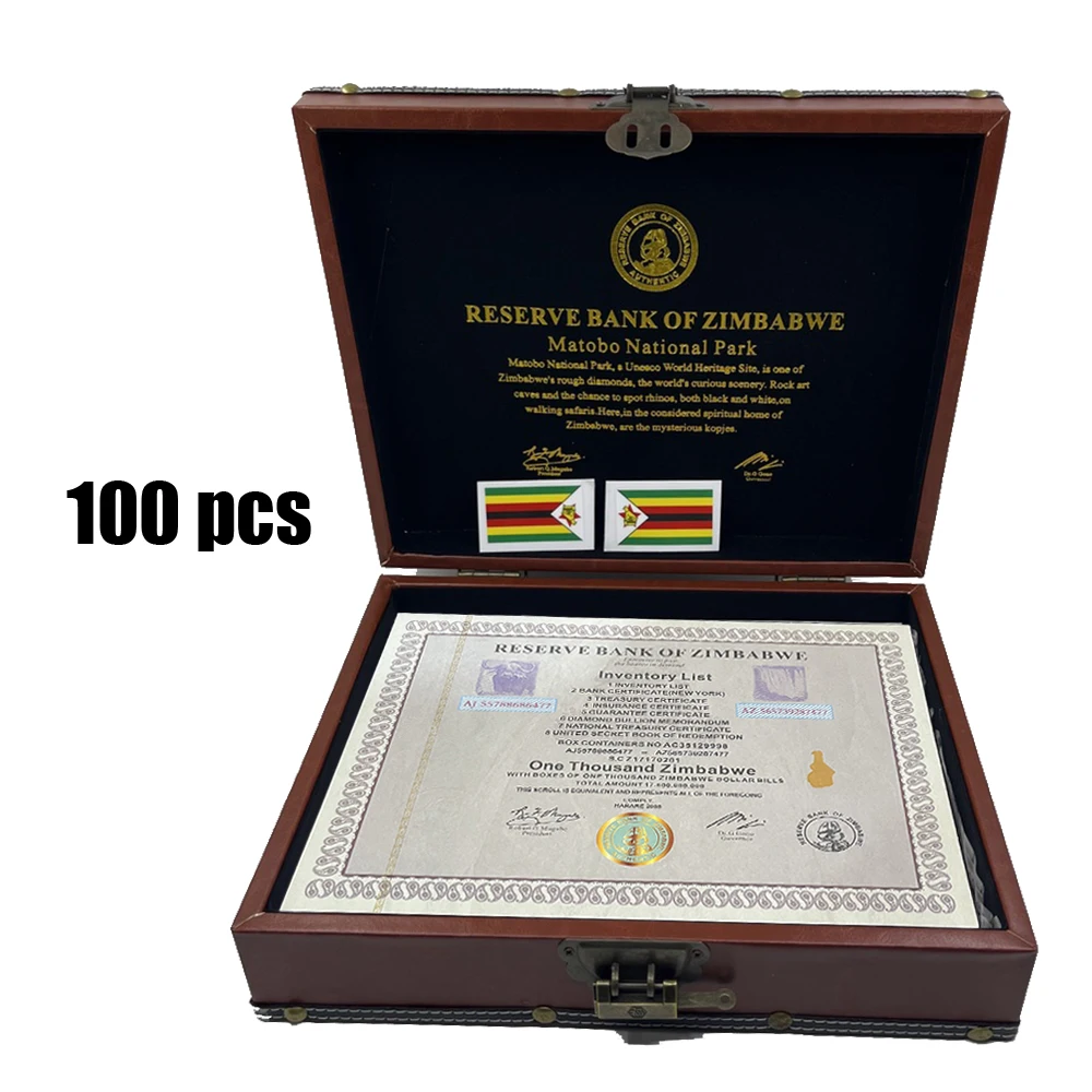 

100pcs/box New Special Zimbabwe Souvenir Coupon Banknotes one thousand dollar bills with Serial Number Artworks for Collection