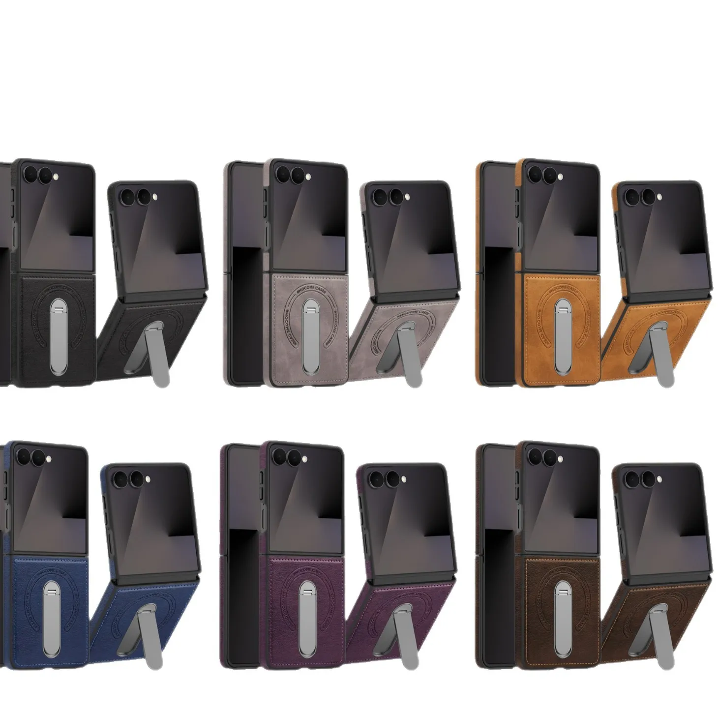 Vegan Leather 360° Rotating Stand Protective Case - Shockproof, Foldable Screen Cover