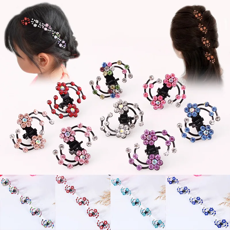 Jewelry accessories, hair accessory, hair clip-6Pcs Girls Crystal Snowflake Hair Clips, Hair Pins, Headwear, Crystal Accessories, Mini Small Claw