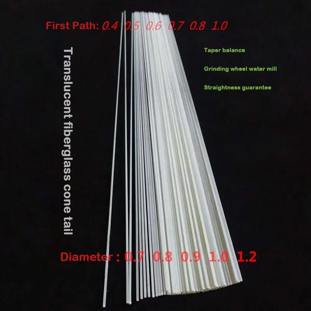 Baguettes fibre de verre coniques 28cm pour fabrication queues de leurres calmar et flotteurs DIY