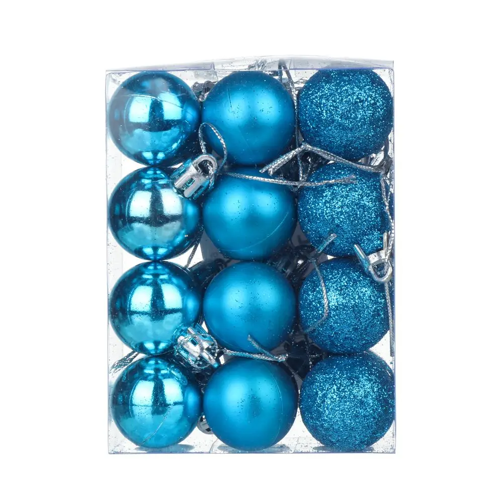 thumbnail image 1 of 24Pcs/Box 30mm Christmas Tree Balls Small Bauble Hanging Home Party Ornament Decor Xmas Small Bauble New Year Supplies, 1 of 5