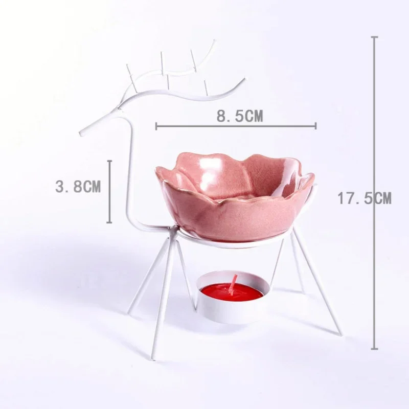 Stainless Steel Reindeer Tea Light Candle Incense Burner Candle Holder Aroma Burner Essential Oil Lamp Living Room Decoration