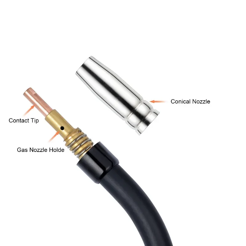 용접기 깍지 부품 키트 15AK 전도성 팁 노즐, MIG 용접 토치 용접용 접촉 팁, 0.6mm, 0.8mm, 0.9mm, 1.0mm, 1.2mm, 3 개