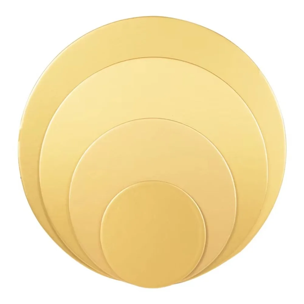 10PCS 6/8/10 Inch Round Cake Board Durable Golden Circle Cake Cardboard Cupcake Base Dessert Tray Cake Decorating Supplies